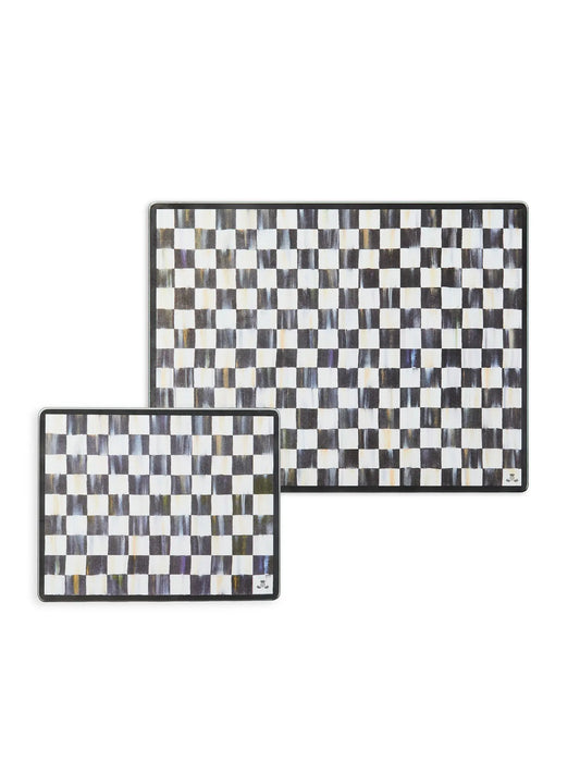 Courtly Check Glass Cutting Board, Set of 2