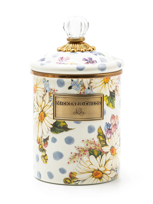 Wildflowers Blue Enamel Medium Canister