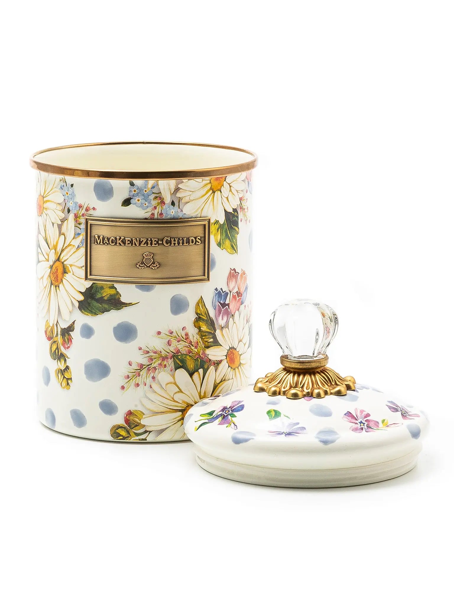 Wildflowers Blue Enamel Medium Canister