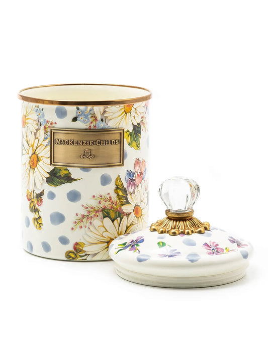 Wildflowers Blue Enamel Medium Canister