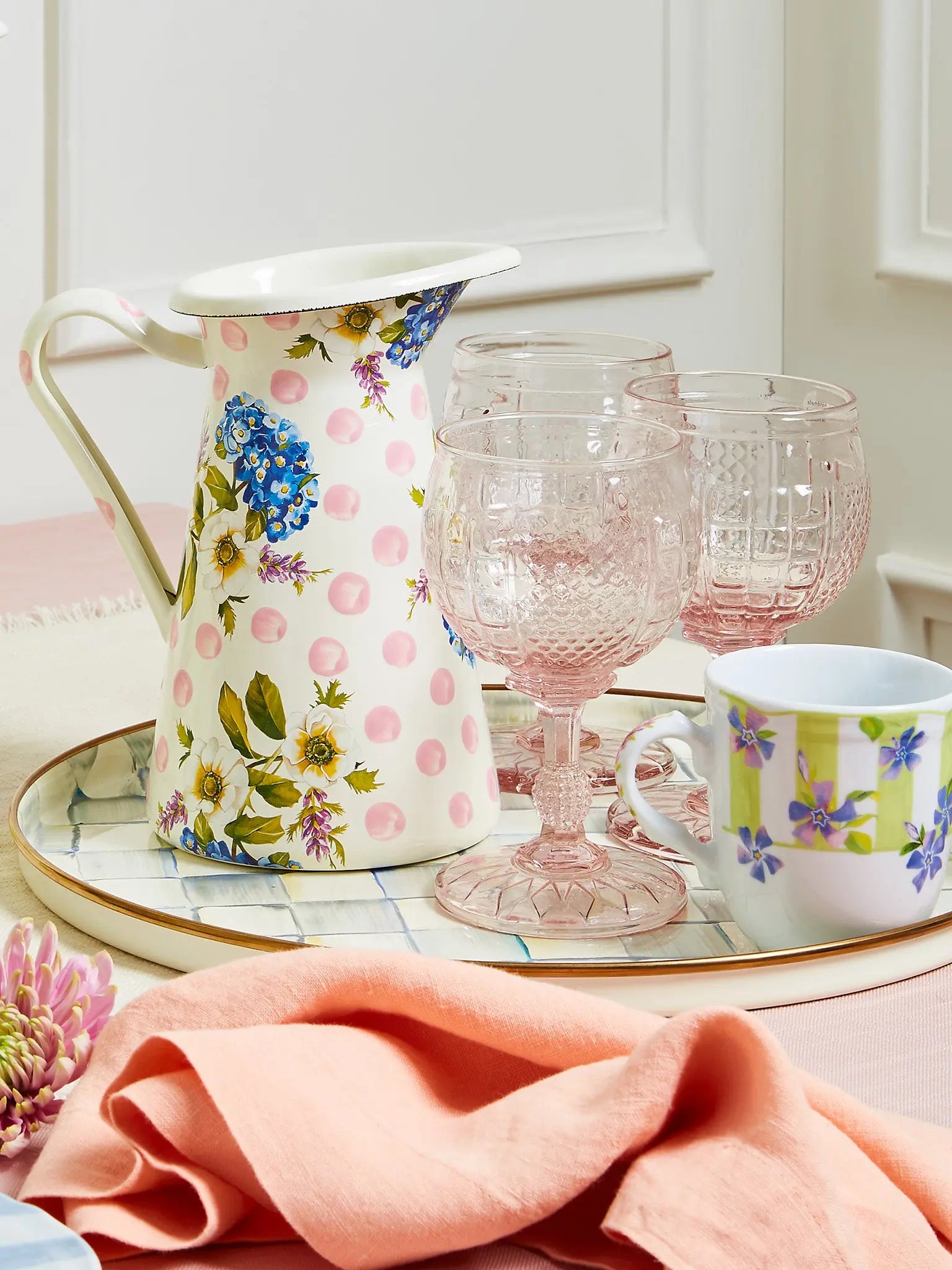 Wildflowers Pink Medium Practical Pitcher