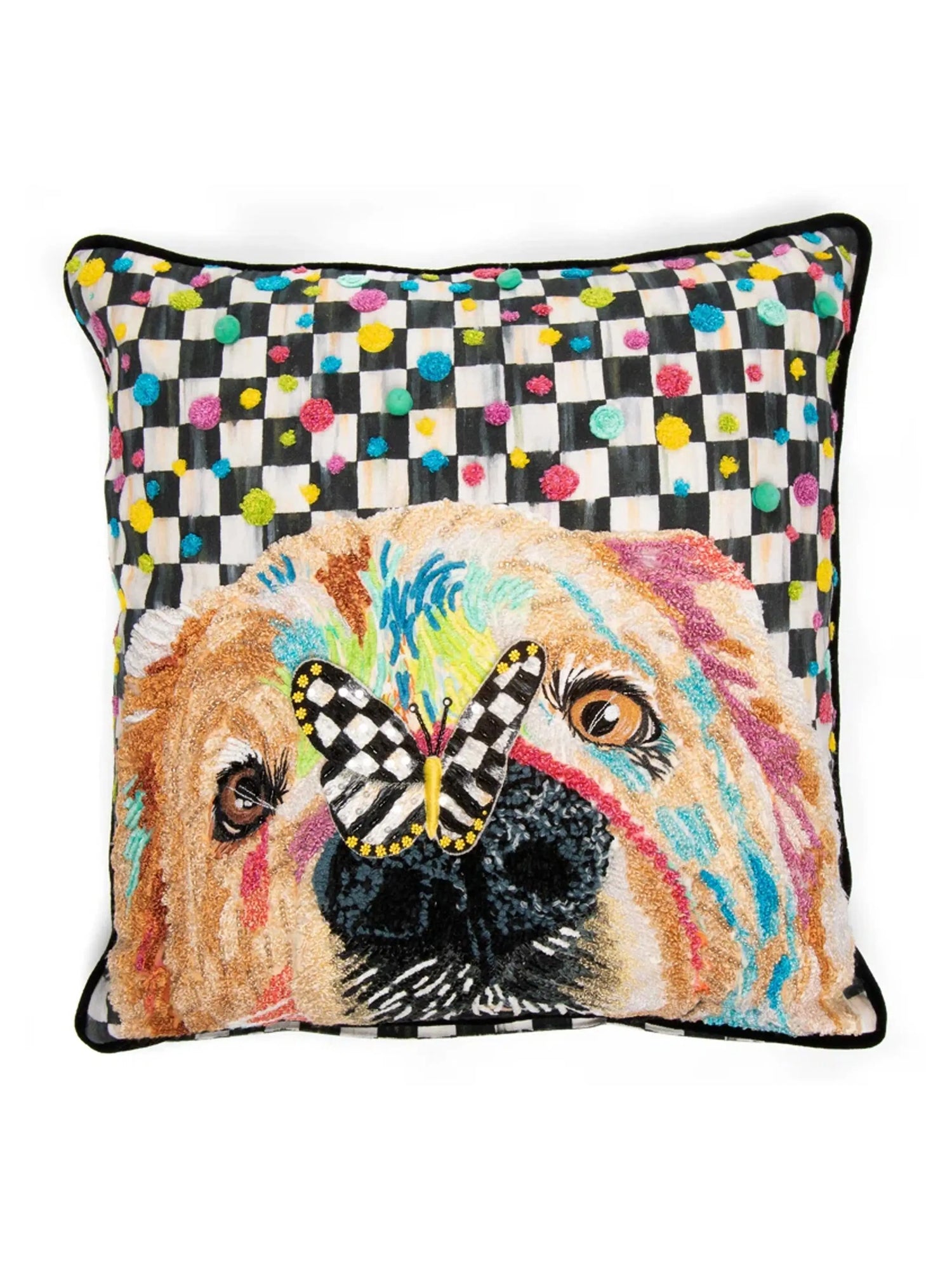 Puppy Dot Throw Pillow