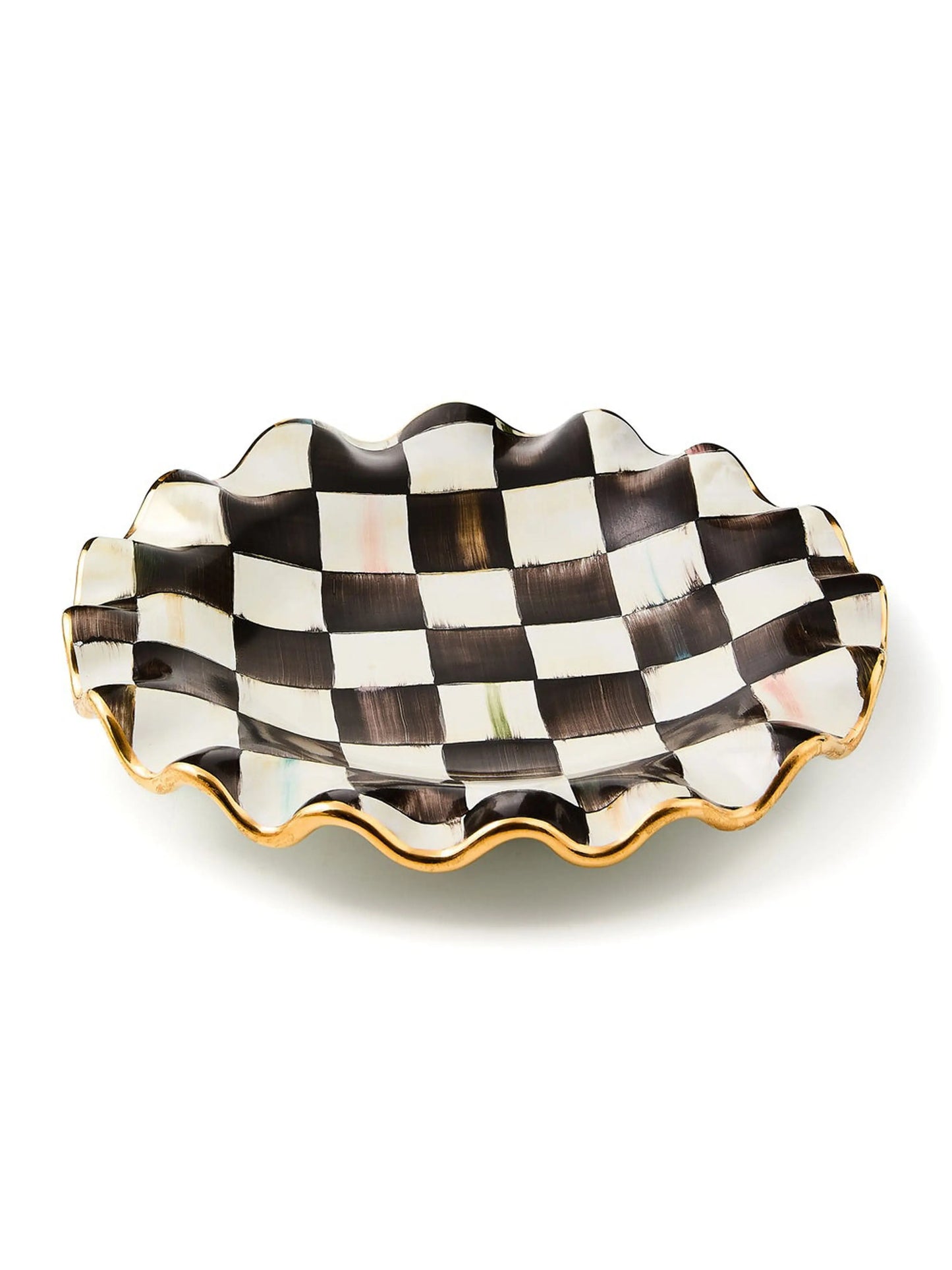 Courtly Check Ceramic Fluted Dinner Plate