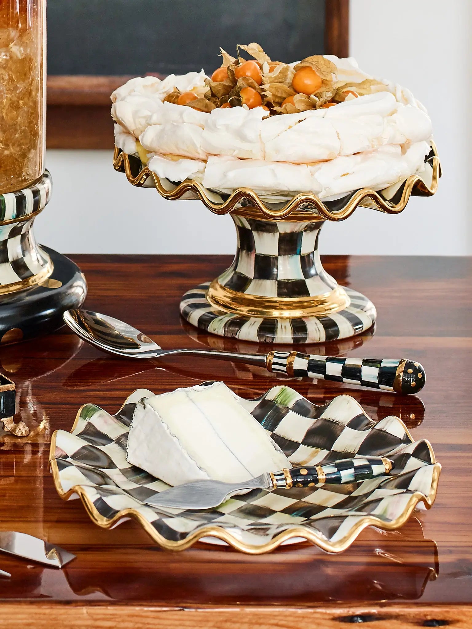 Courtly Check Ceramic Fluted Dinner Plate