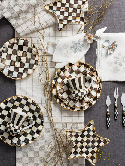 Courtly Check Ceramic Fluted Dinner Plate