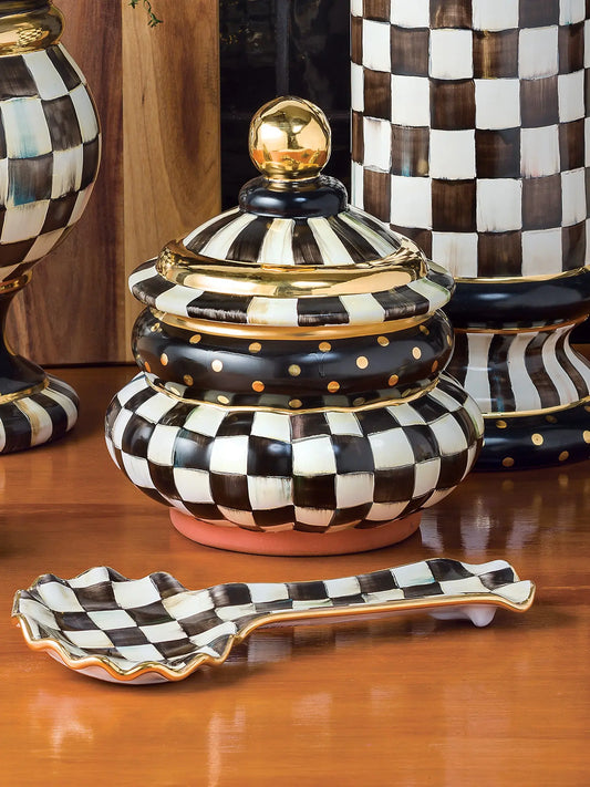 Courtly Check Ceramic Groovy Canister