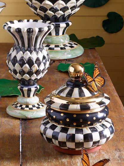 Courtly Check Ceramic Groovy Canister