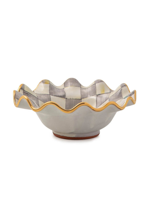 Sterling Check Ceramic Fluted Breakfast Bowl
