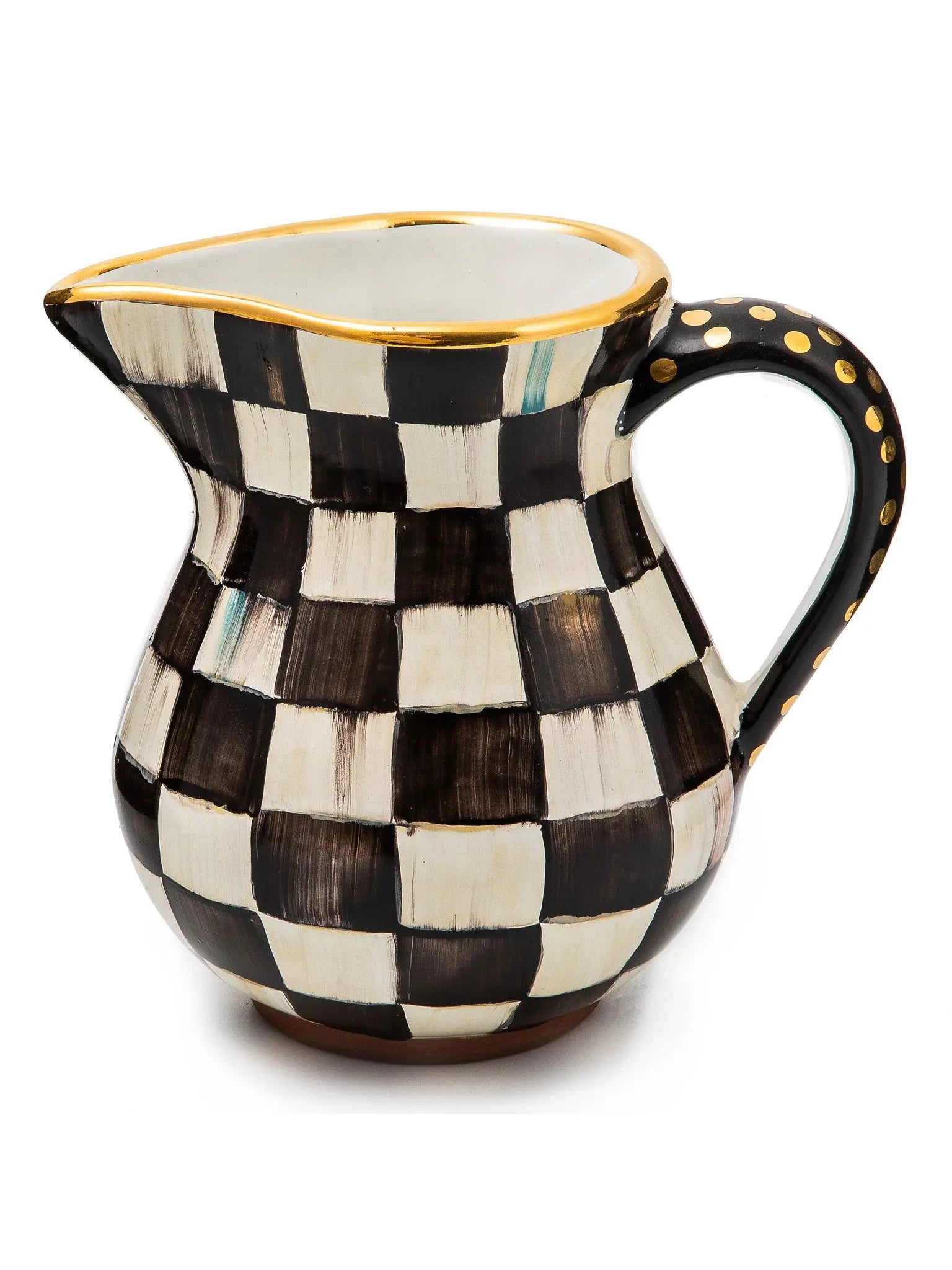 Courtly Check Ceramic Portly Pitcher