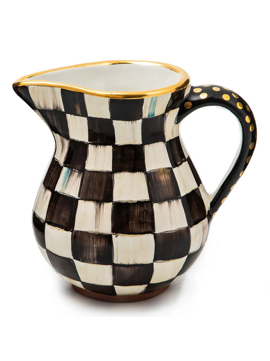 Courtly Check Ceramic Portly Pitcher