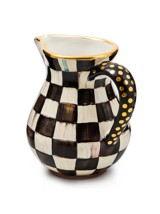 Courtly Check Ceramic Portly Pitcher
