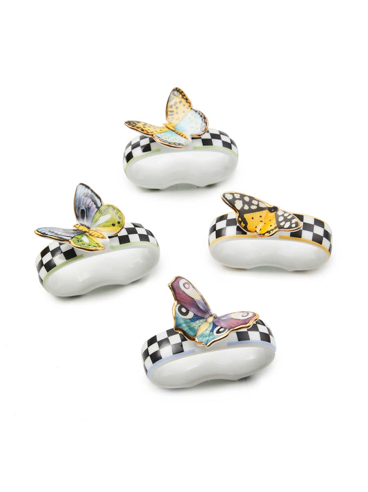 Butterfly Toile Napkin Holders, Set of 4