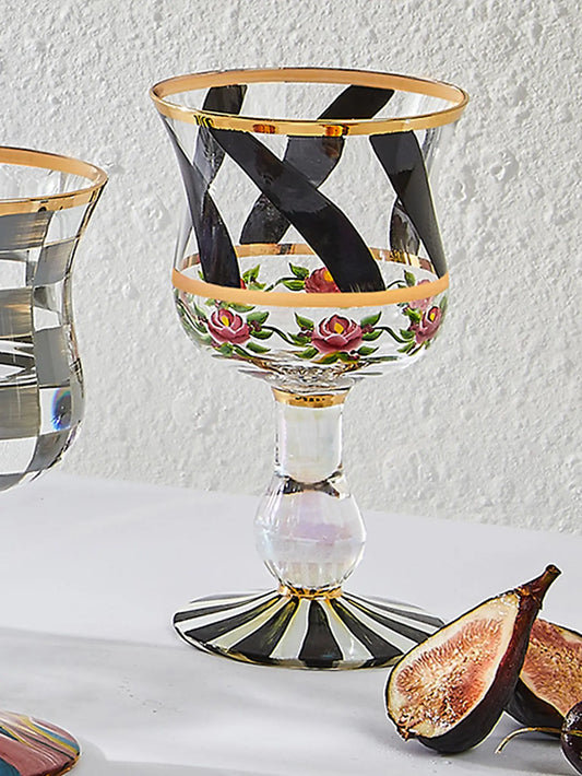 Maypole Black Wine Glass
