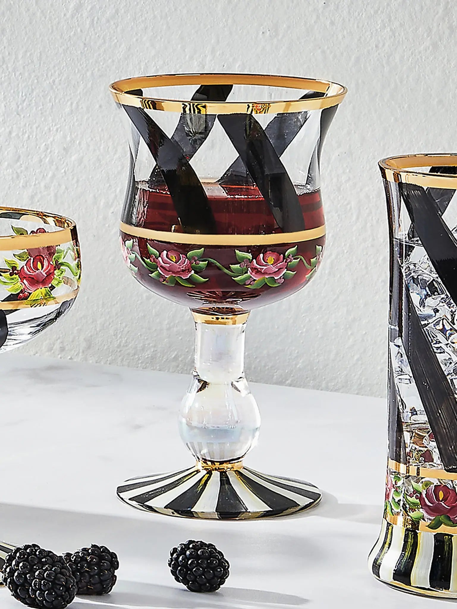 Maypole Black Wine Glass