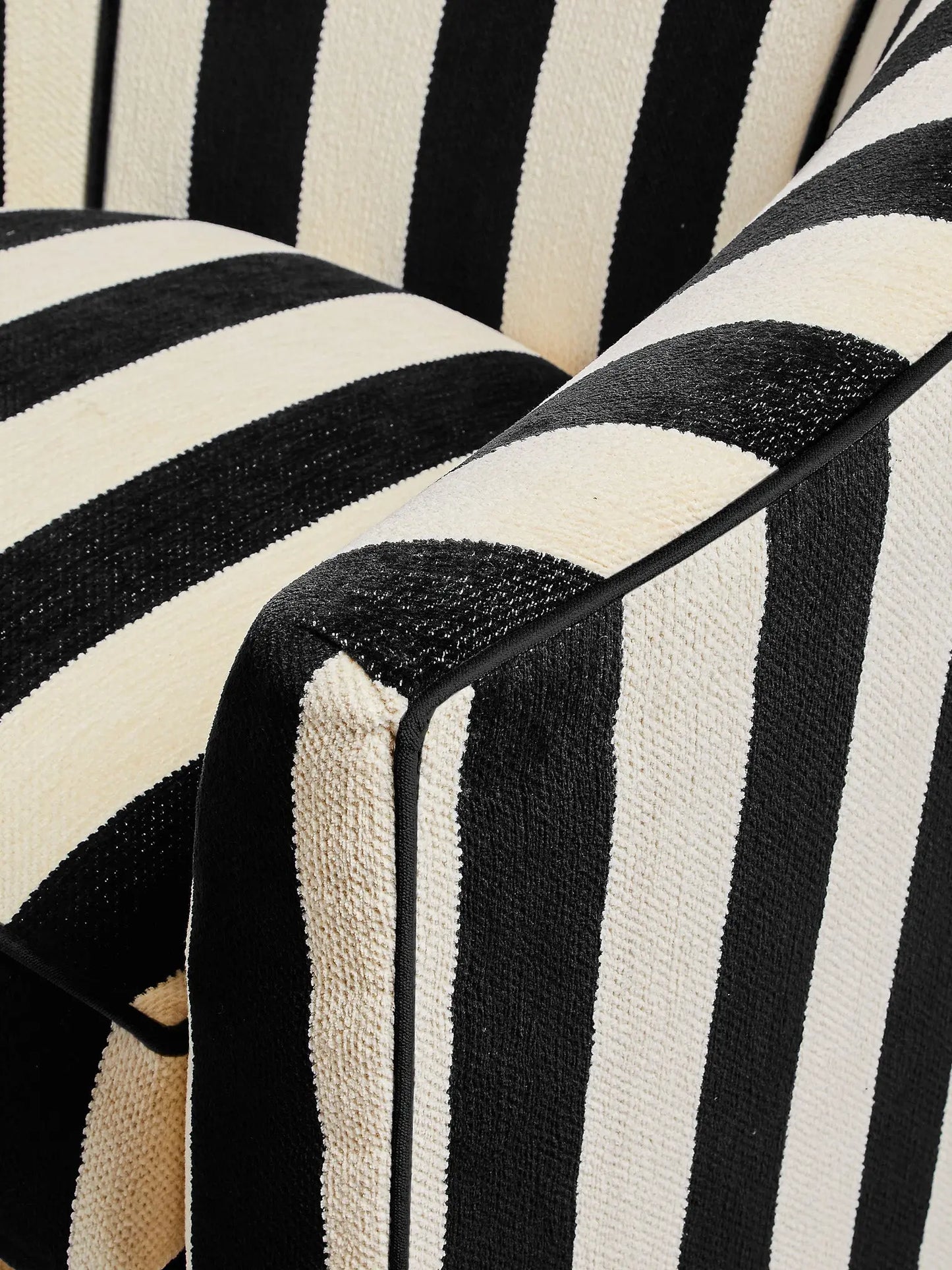 Marquee Black Stripe Chenille Swivel Chair