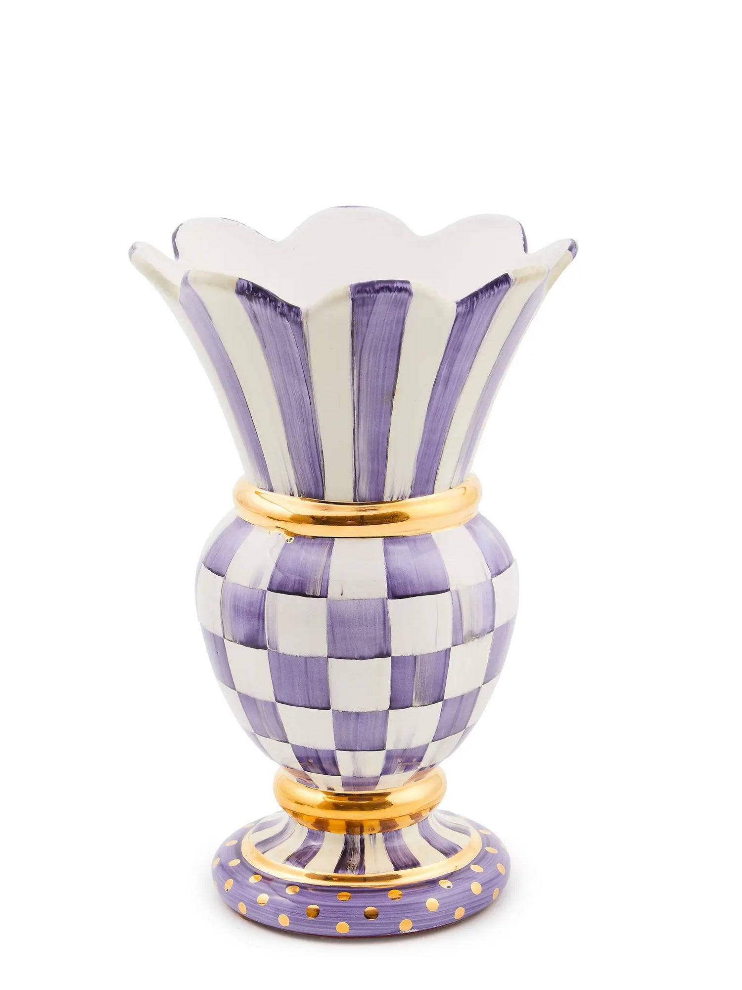 Plum Check Ceramic Great Vase