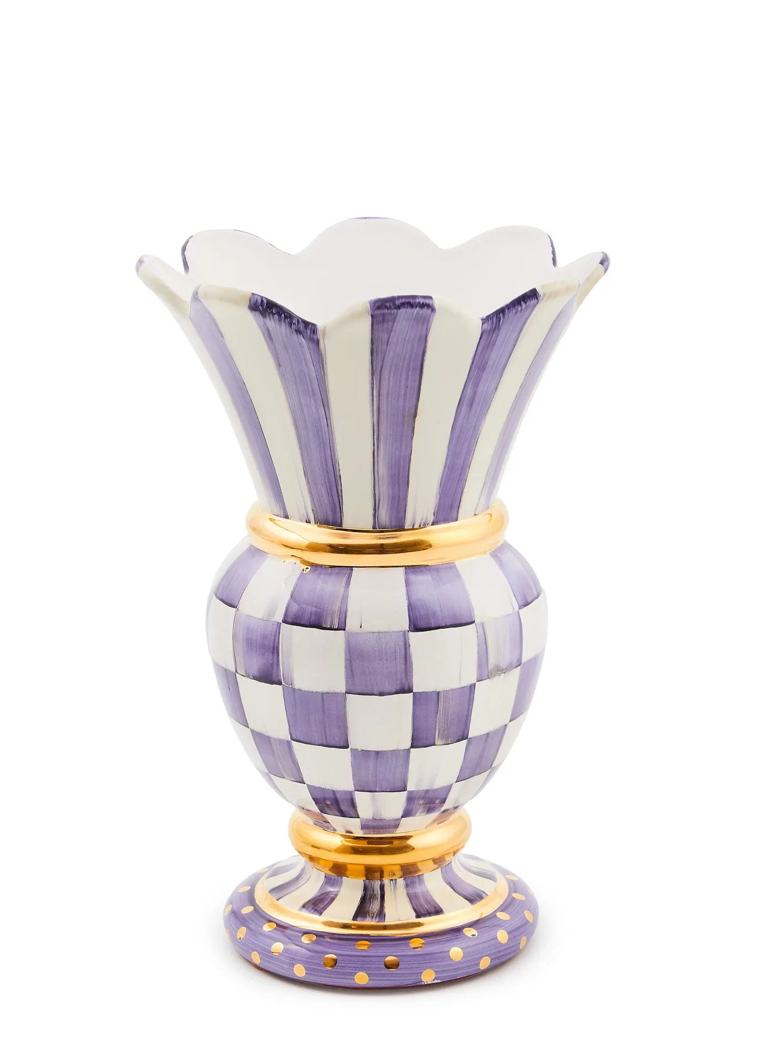 Plum Check Ceramic Great Vase