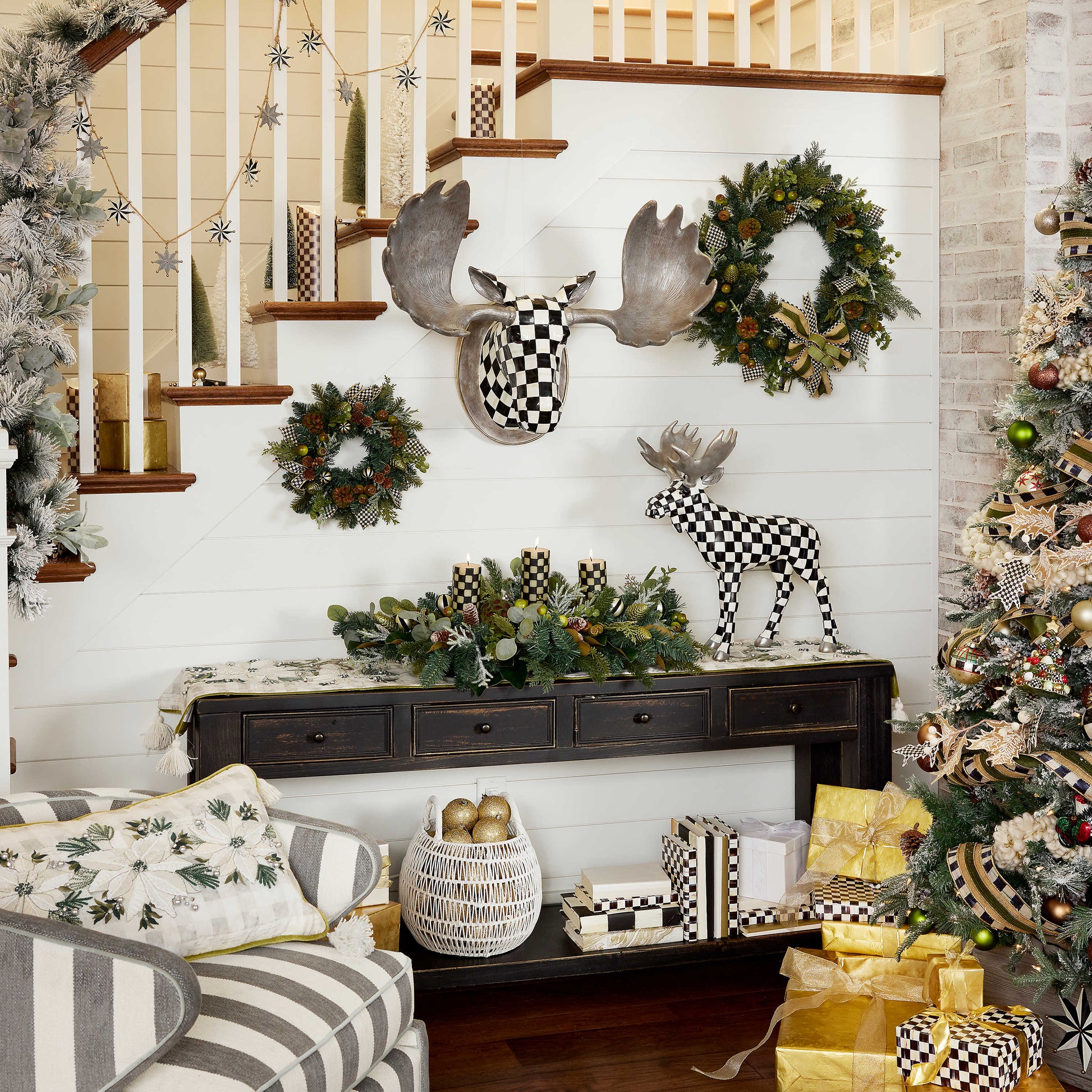 Check 6″ Black Pillar Candle