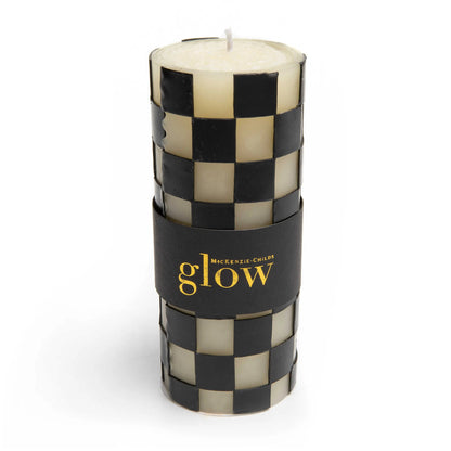 Check 6″ Black Pillar Candle