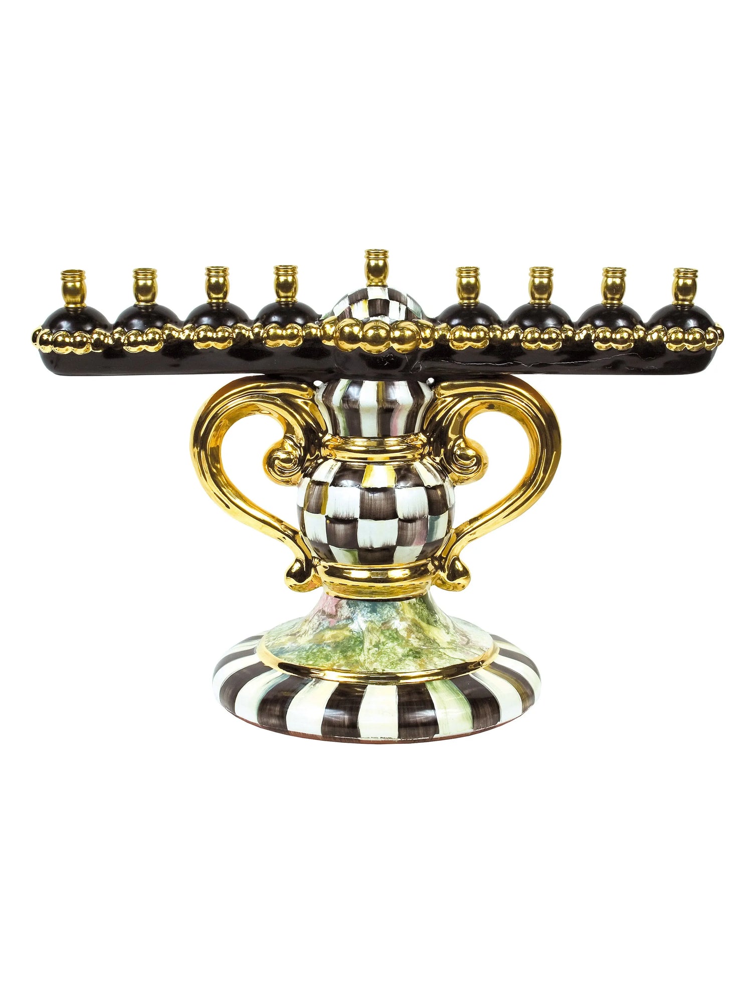 Courtly Check Ceramic Menorah