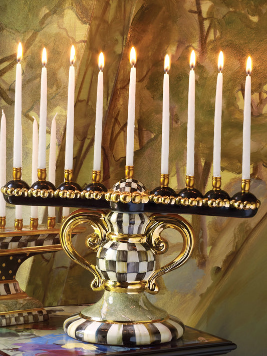 Courtly Check Ceramic Menorah