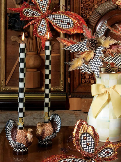 Check Black & Ivory Dinner Candles Set of 2