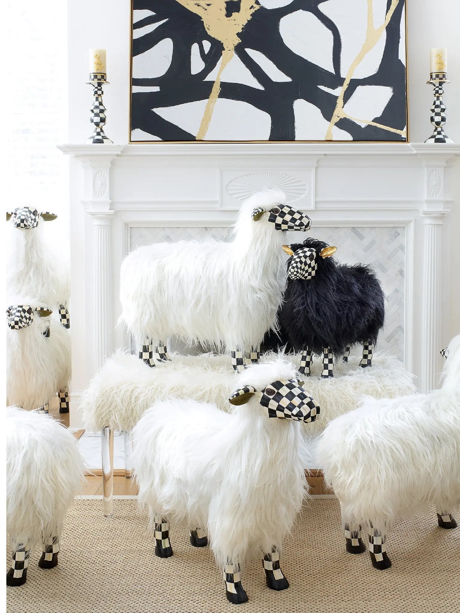 Courtly Check White Sheep Large