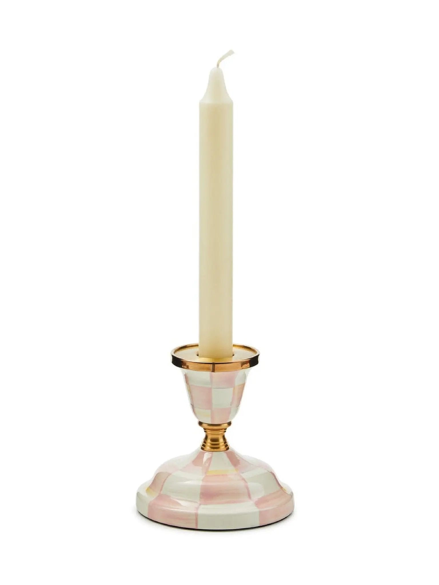 MacKenzie-Childs Rosy Check Candlestick - Thumbnail 2