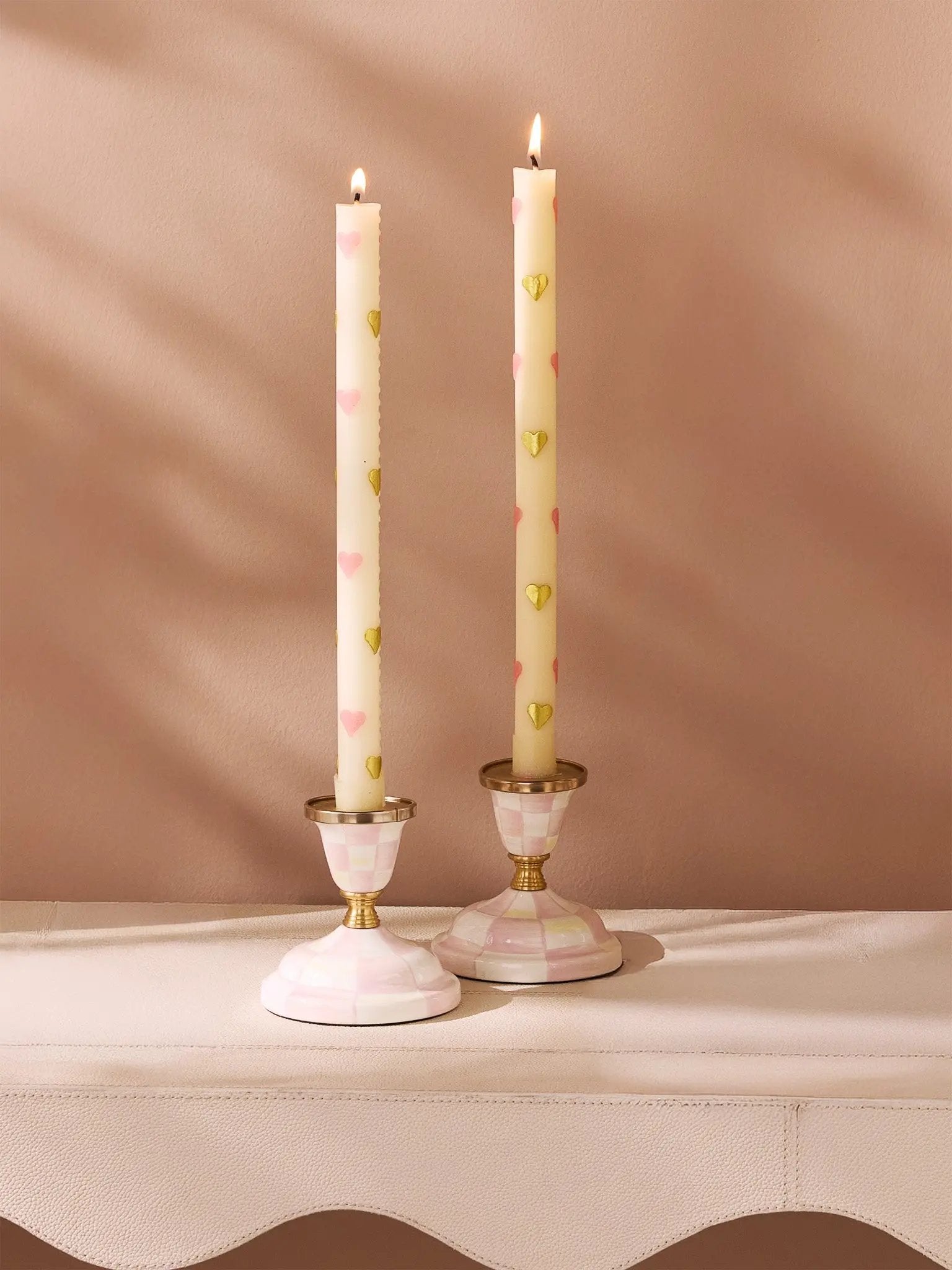 MacKenzie-Childs Rosy Check Candlestick