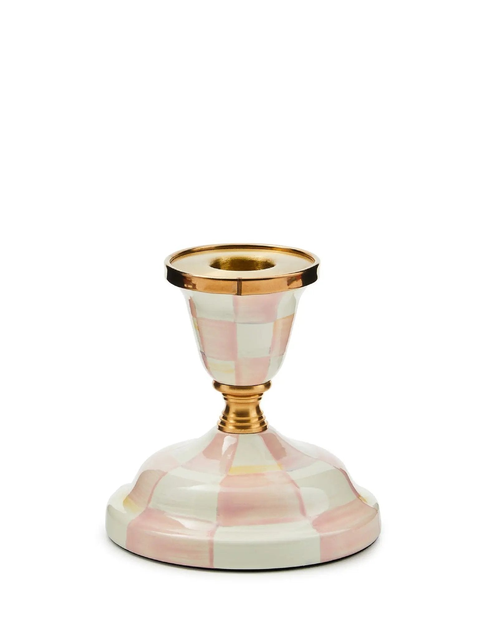 MacKenzie-Childs Rosy Check Candlestick - Thumbnail 3