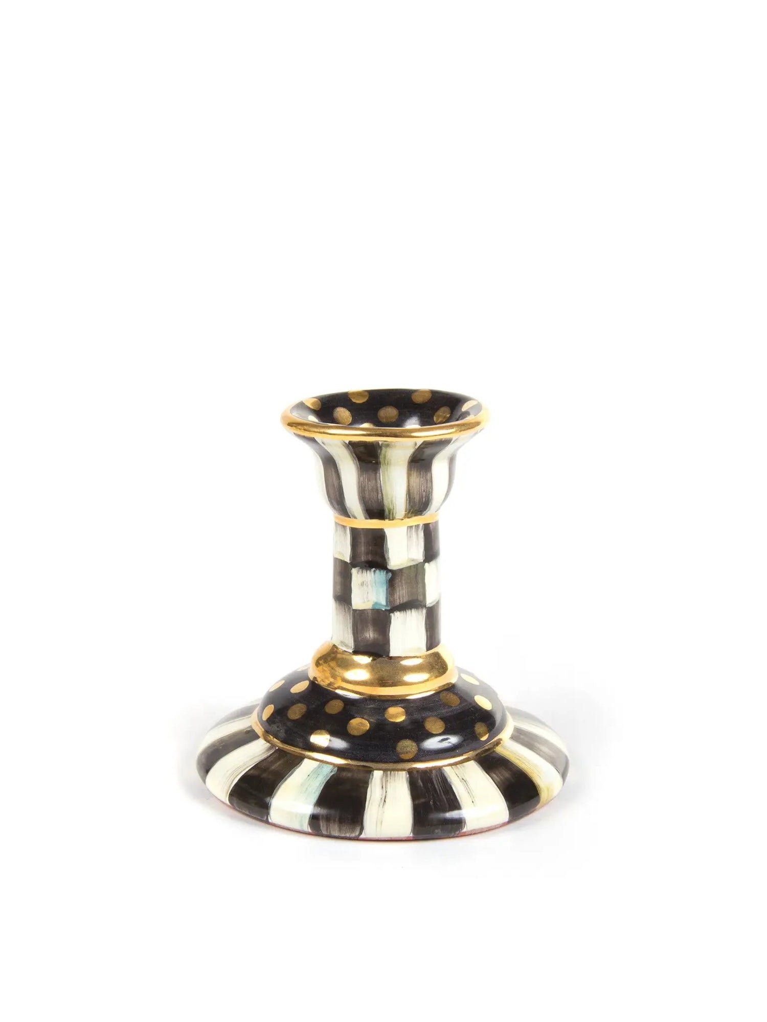 Courtly Check Large Ceramic Candlestick