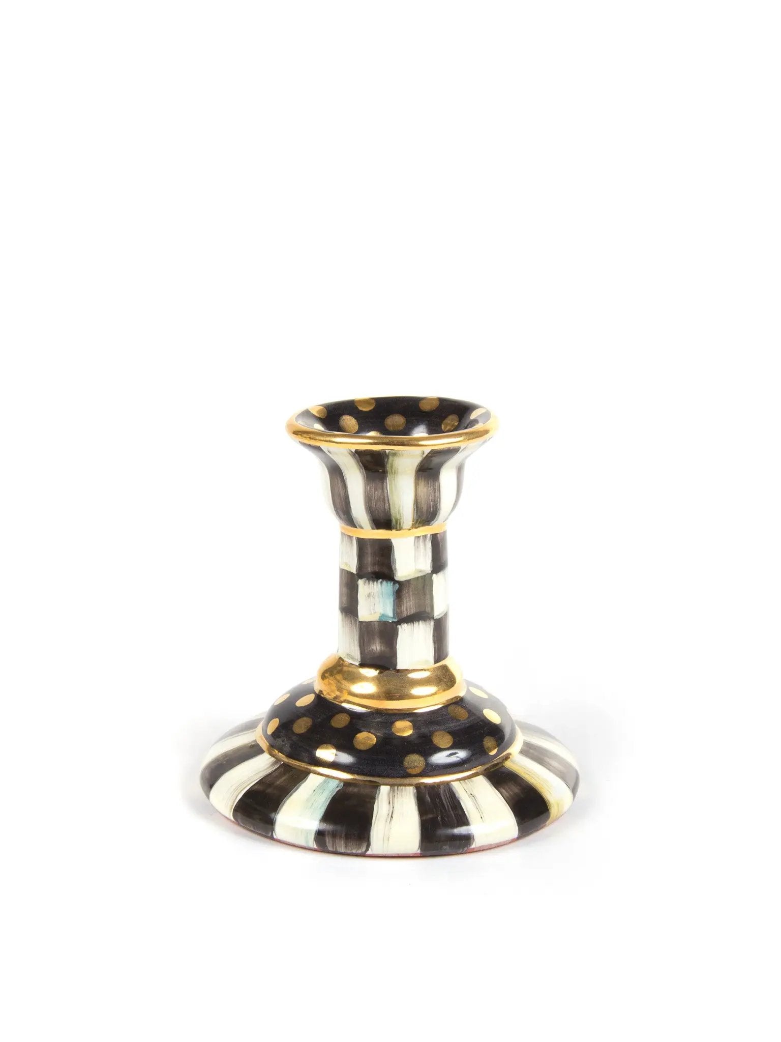 Courtly Check Large Ceramic Candlestick