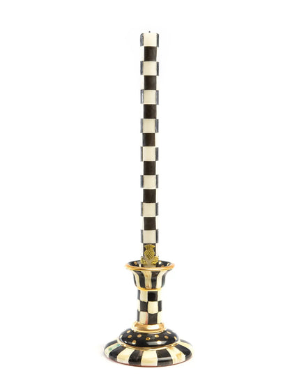 Courtly Check Large Ceramic Candlestick