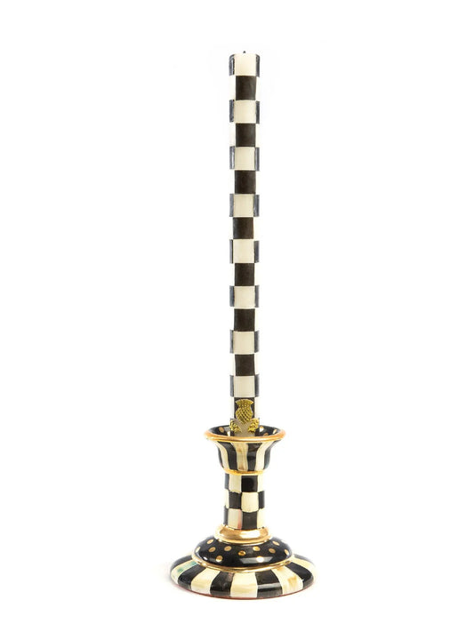 Courtly Check Large Ceramic Candlestick