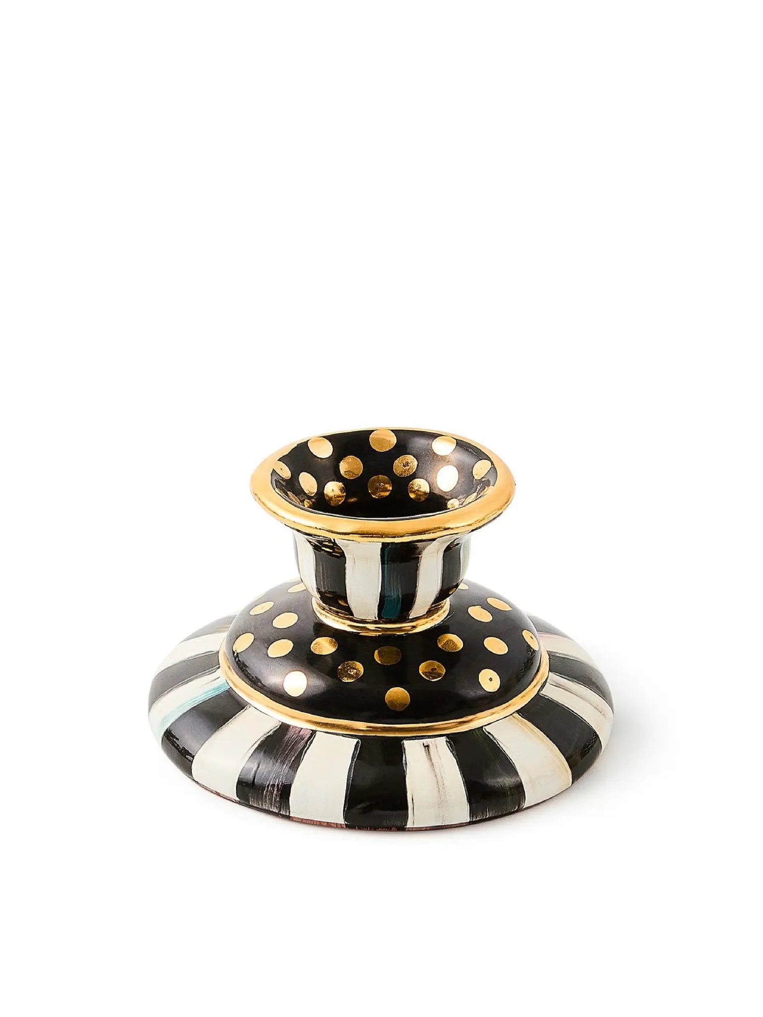 Courtly Check Small Ceramic Candlestick
