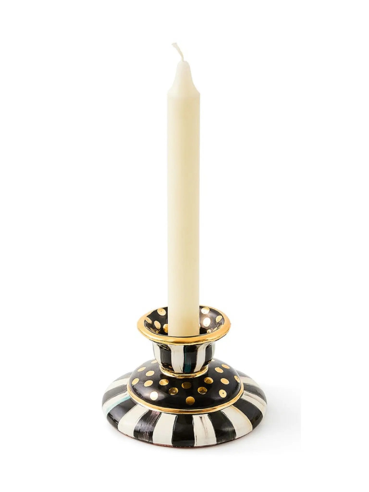 Courtly Check Small Ceramic Candlestick