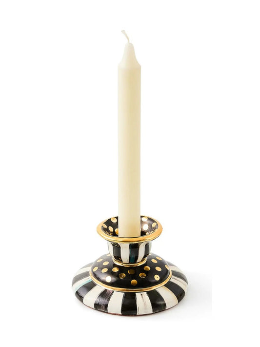 Courtly Check Small Ceramic Candlestick