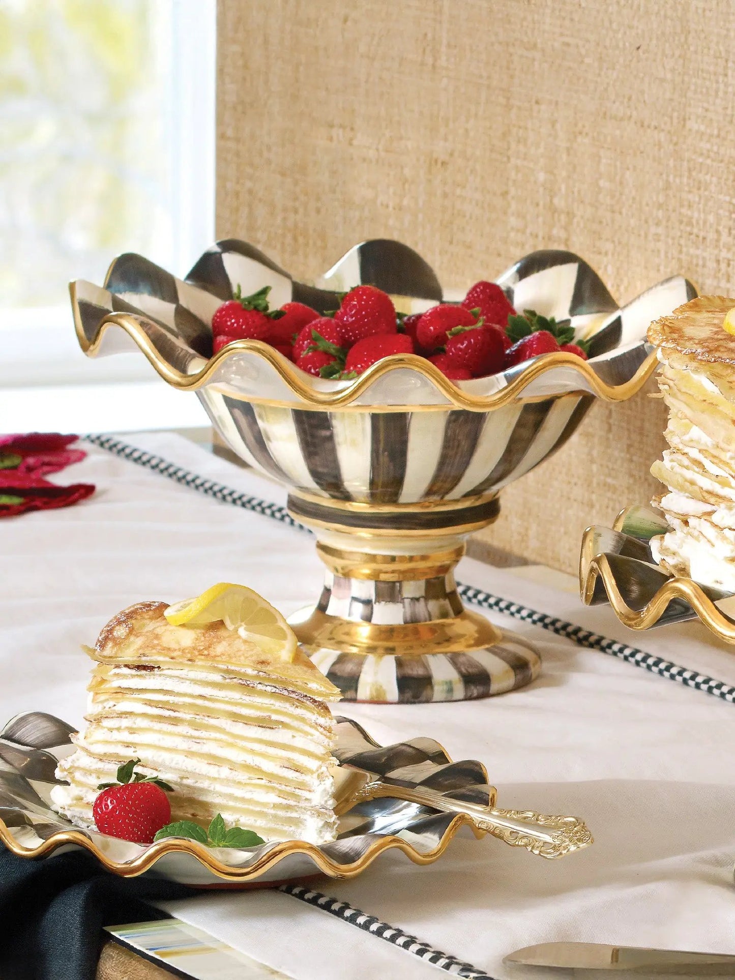 Courtly Check Ceramic Compote