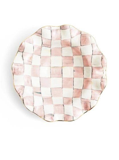 Rosy Check Medium Ceramic Fluted Serving Bowl