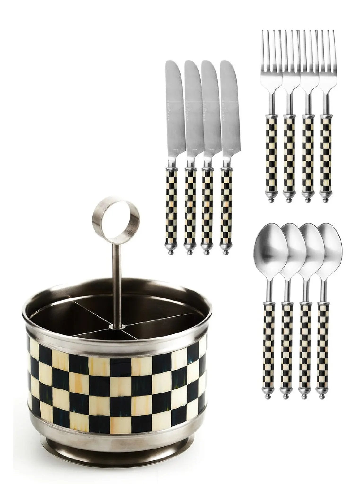 Courtly Check Supper Club Flatware & Caddy Set