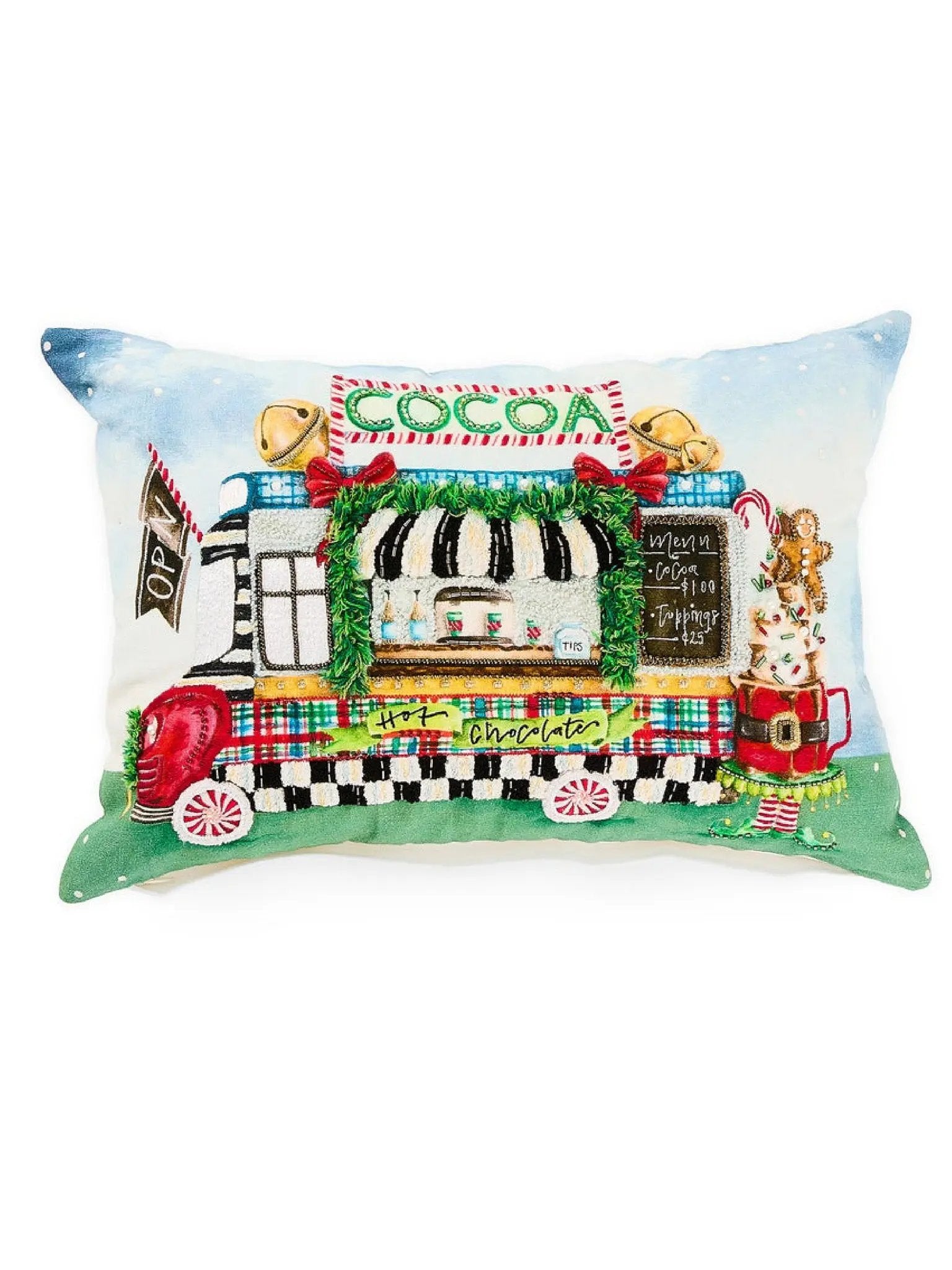 Hot Cocoa Food Truck Lumbar Throw Pillow