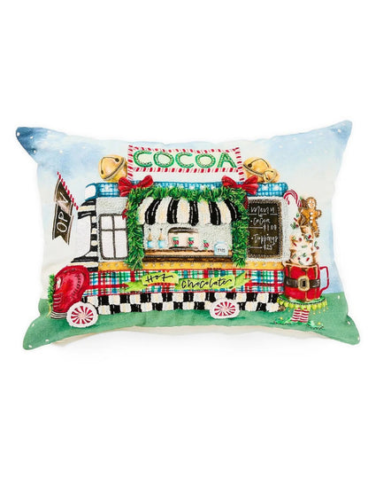 Hot Cocoa Food Truck Lumbar Throw Pillow