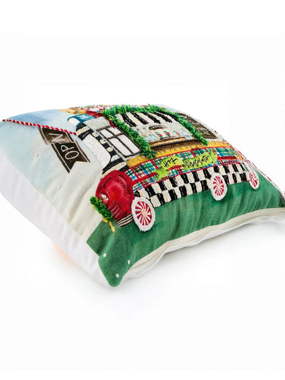 Hot Cocoa Food Truck Lumbar Throw Pillow