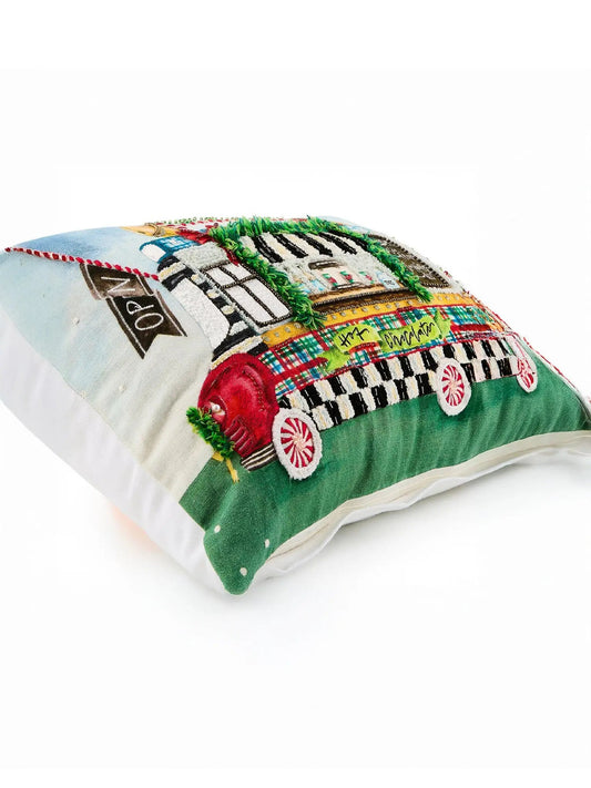Hot Cocoa Food Truck Lumbar Throw Pillow