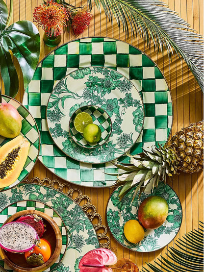 Emerald Check Serving Platter