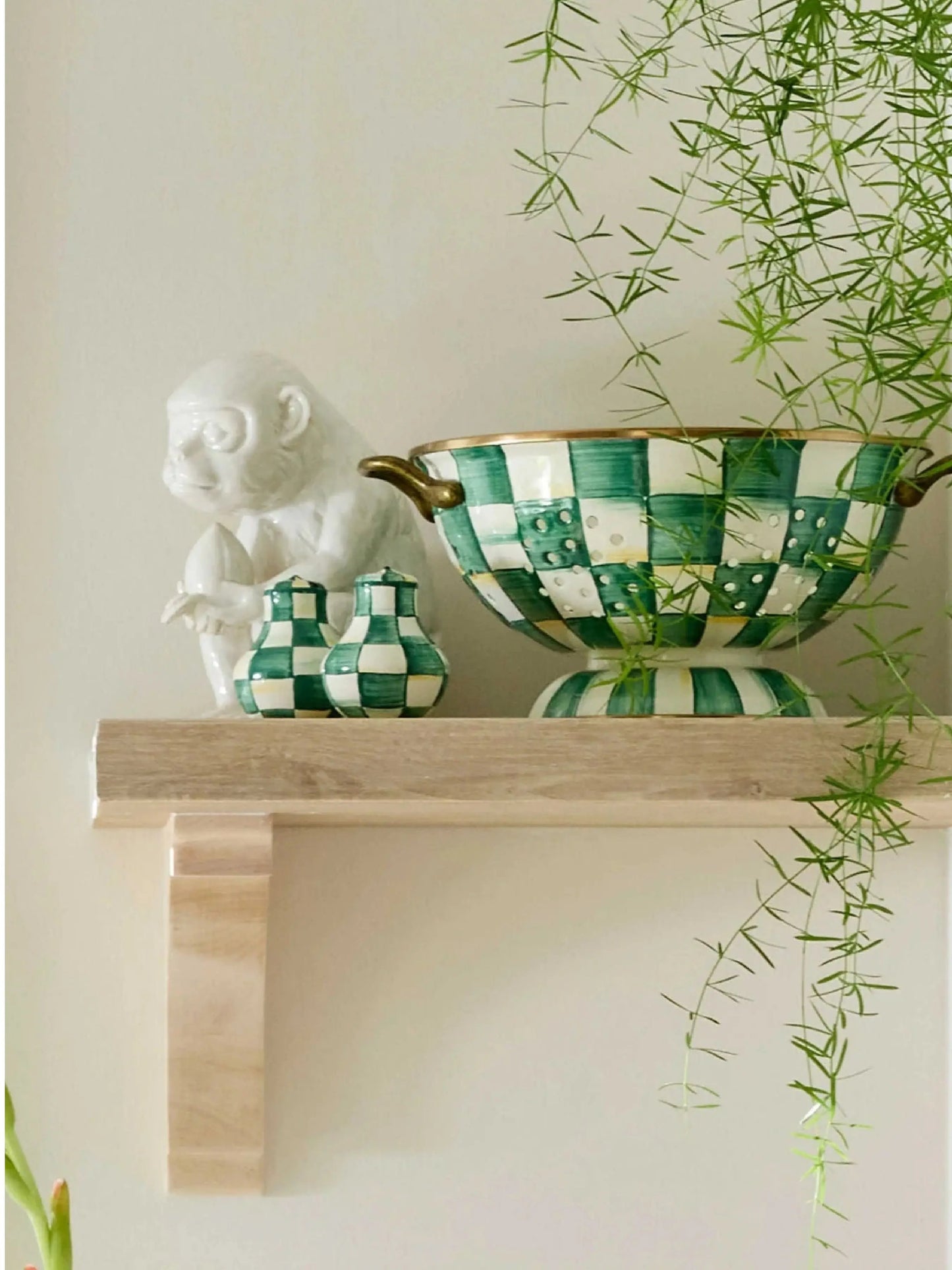 Emerald Check Salt & Pepper Shakers