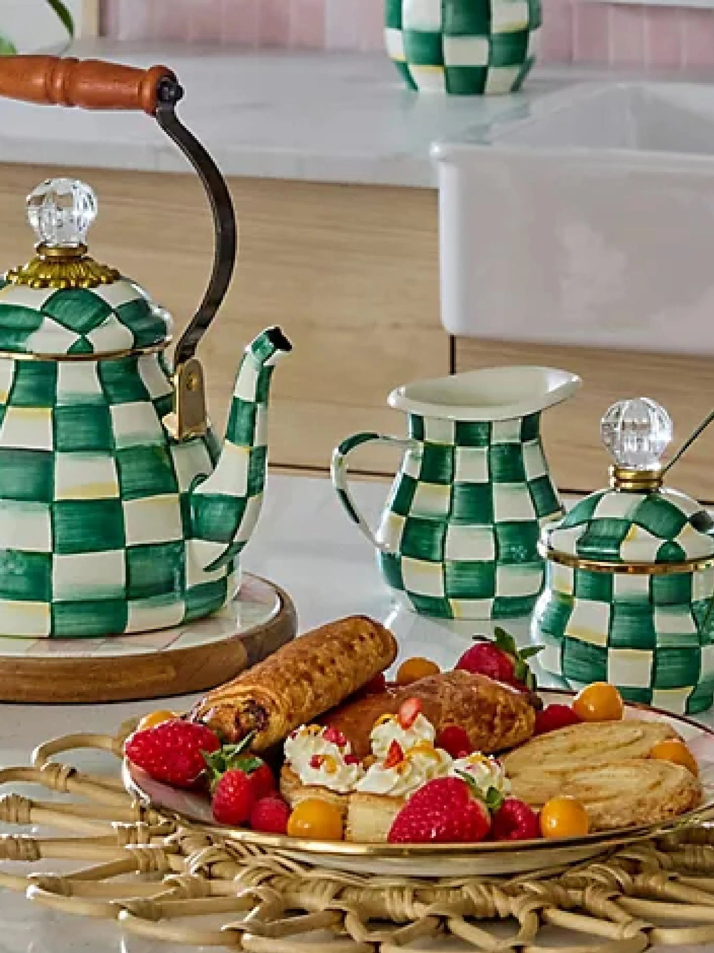 Emerald Check Little Creamer