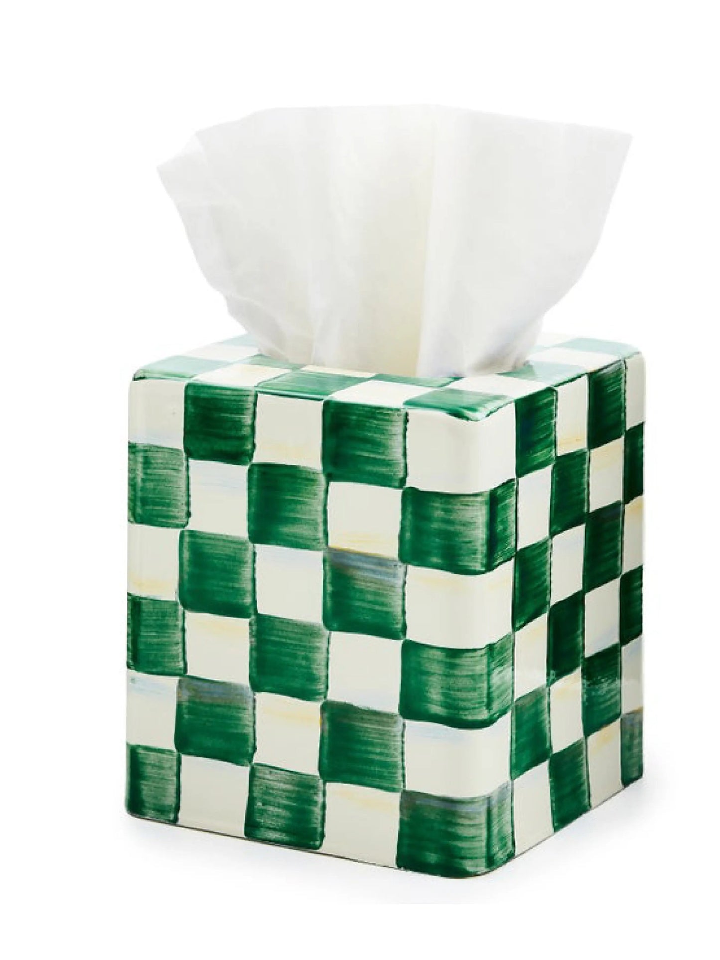 Emerald Check Boutique Tissue Box Cover
