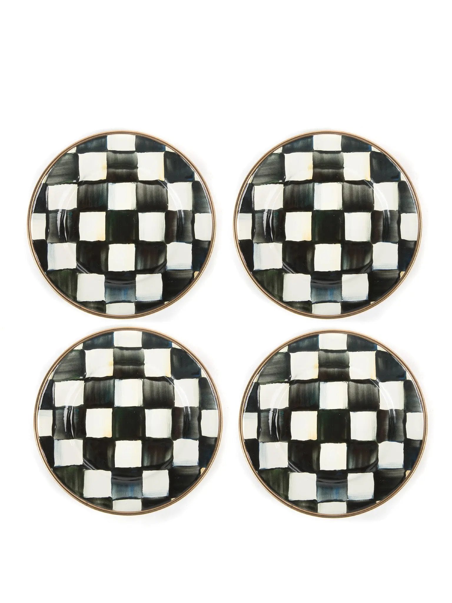 Courtly Check Appetizer Plates Set of 4