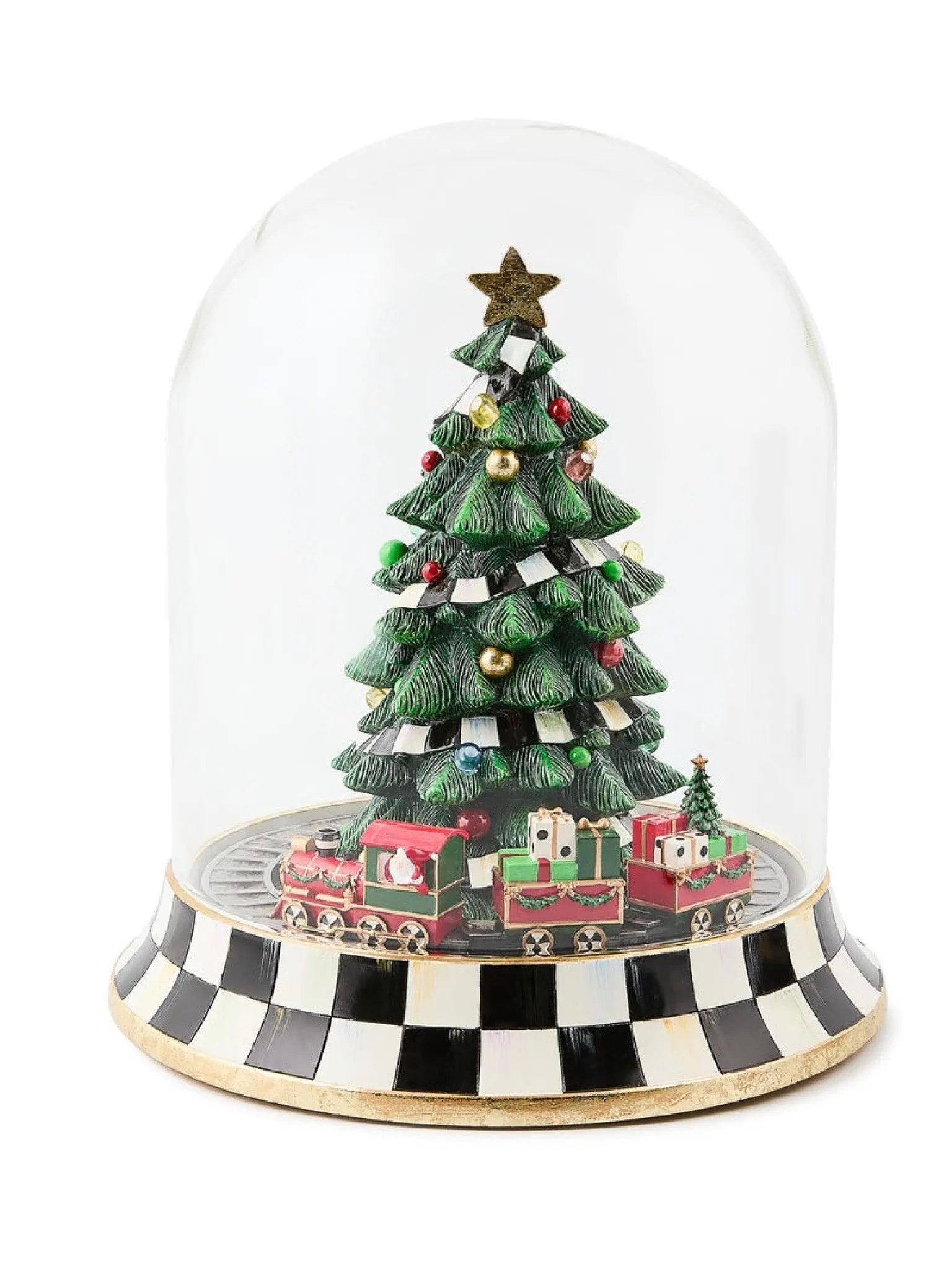Christmas Tree Train Music Box Cloche